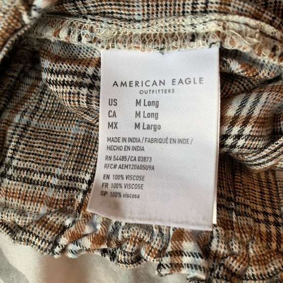 American Eagle Plaid Flowy Pants - Picture 6 of 12